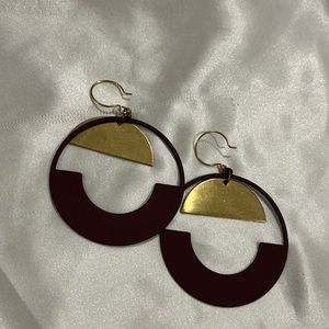 Burgundy crimson earrings